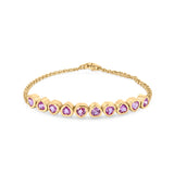 Pink Sapphire Hearts Bracelet