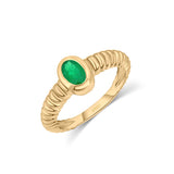 Ribbed Emerald Ring