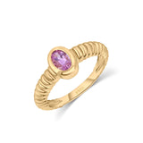Ribbed Pink Sapphire Ring