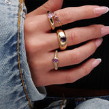 Ribbed Pink Sapphire Ring