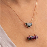 Natural Ruby Zoisite pillar necklace