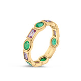 Pink Sapphire & Emerald Ring