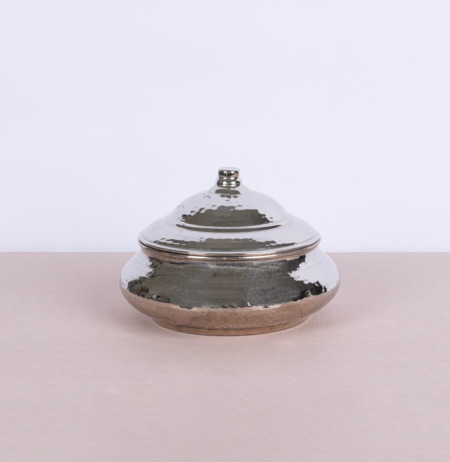 Hand-Hammered Silver Bonbonniere Candle - Fastoun