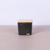 Large square black concrete box with gold leaf lid - Fastoun