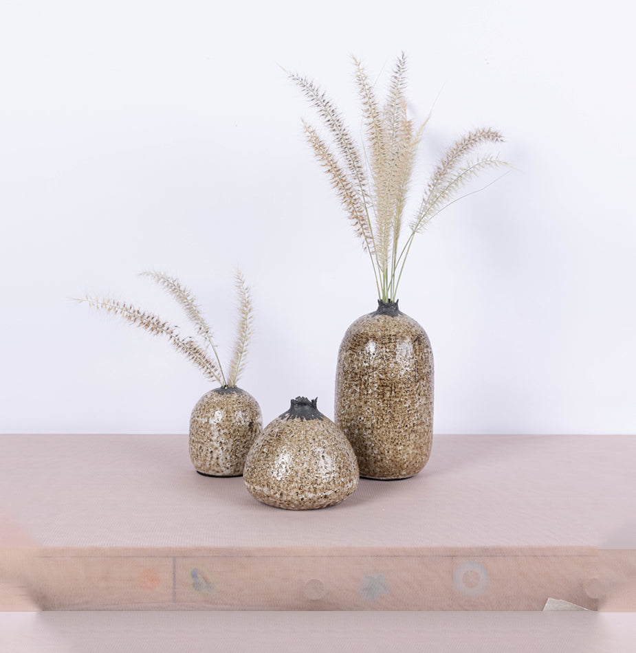 Set of 3 light brown Vases - Fastoun