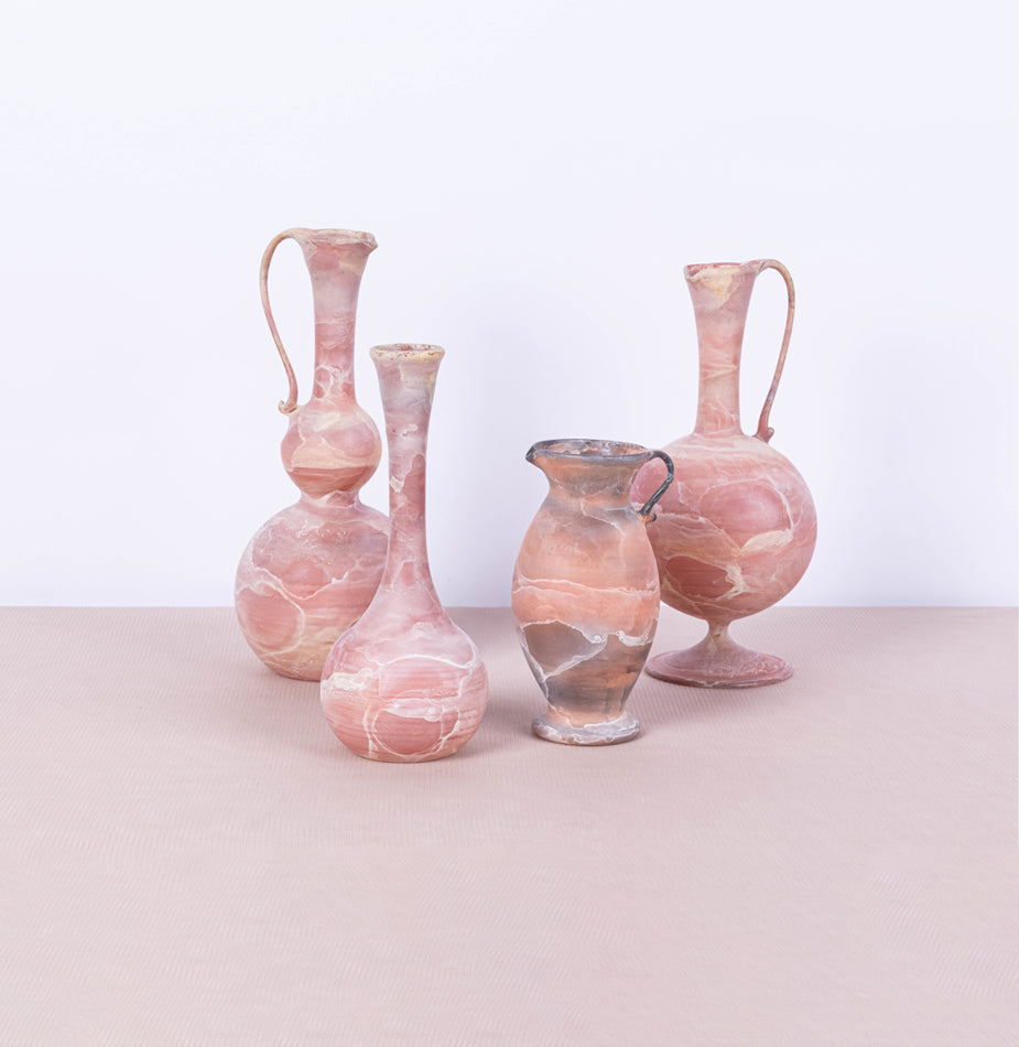 4 Pcs Rose Featherlight handblown collection - Fastoun