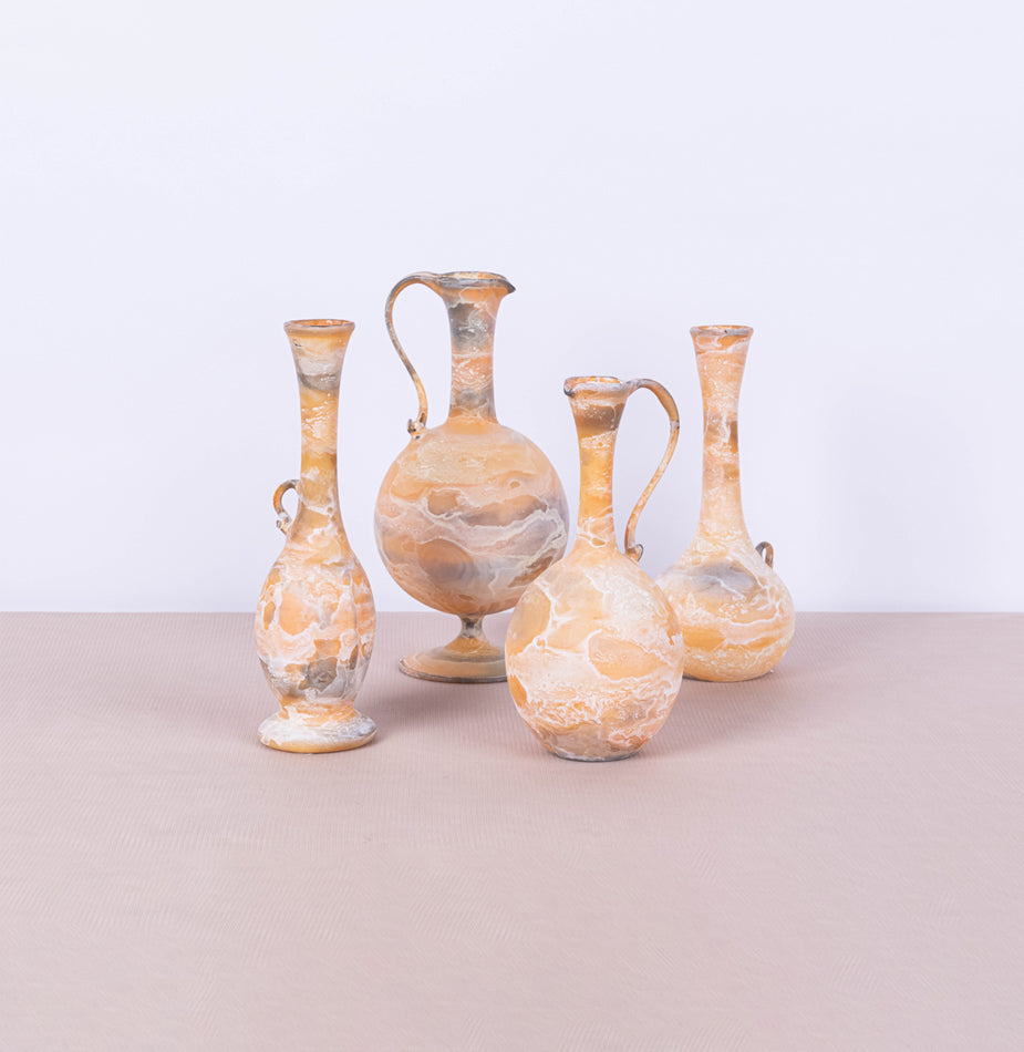 4 Pcs Light orange Featherlight handblown collection 2 - Fastoun