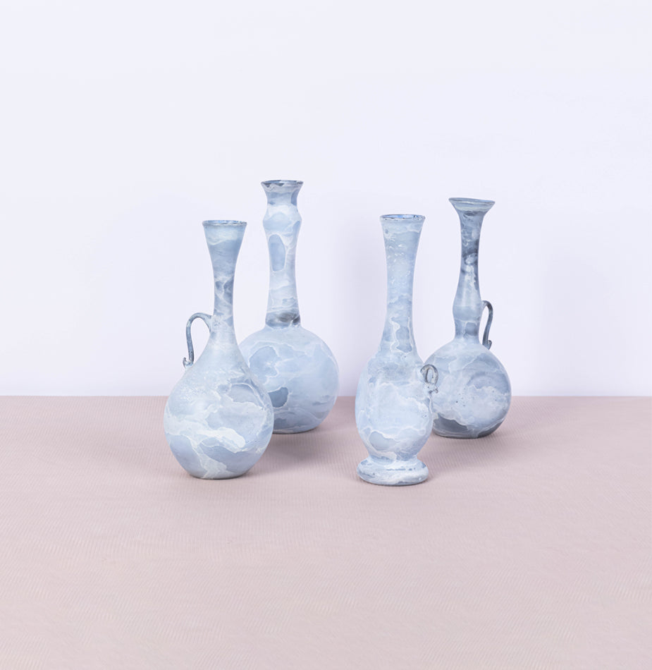 4 Pcs Light blue Featherlight handblown collection - Fastoun