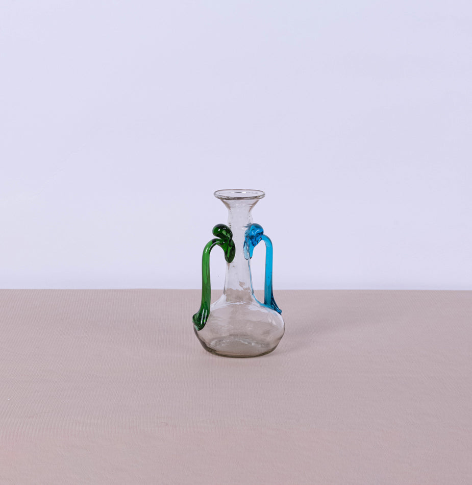 Clear Hebron glass with green/blue handle - Fastoun