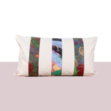 Large Hand painted striped canvas cushion - Fastoun