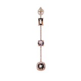 Charm: 3 bicolor tourmaline stones with halo stones