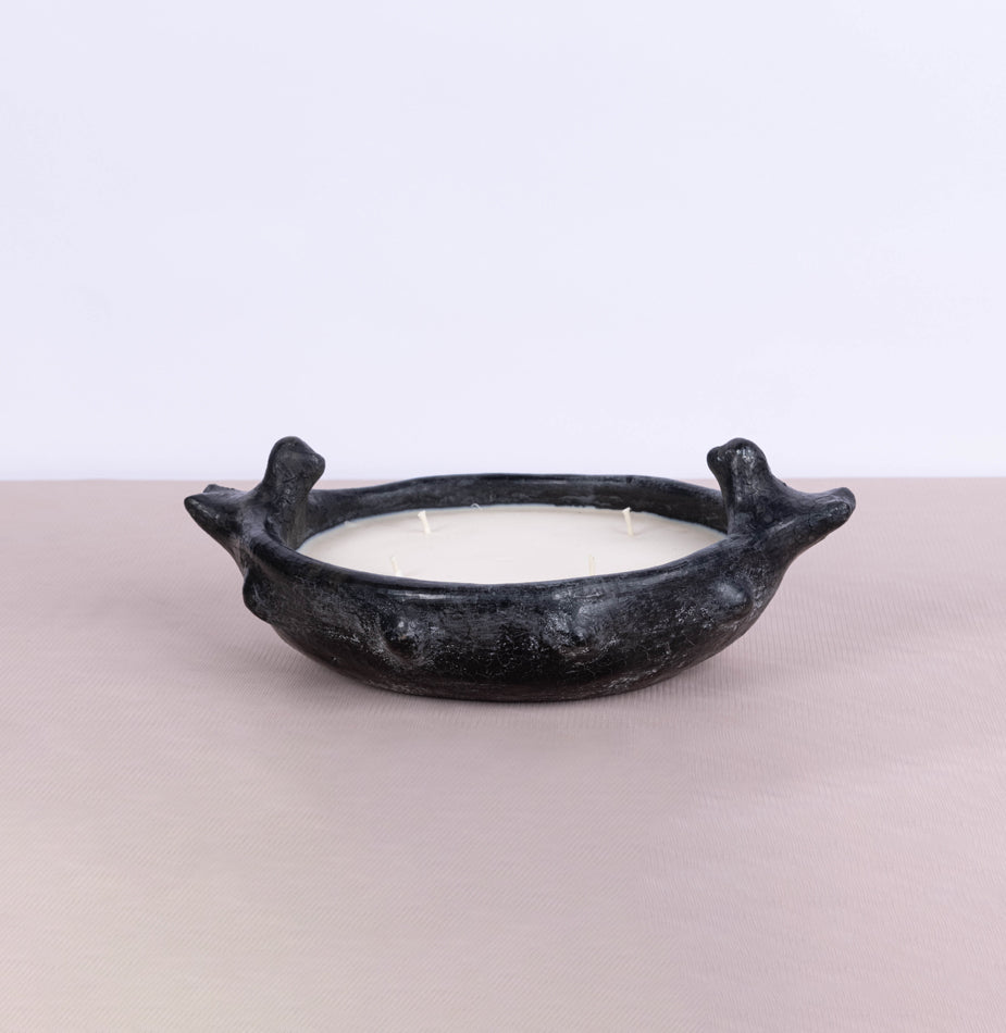 Oval Black Sejnane with two birds - Fastoun