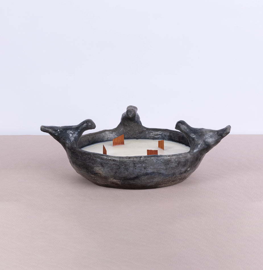 Large black Sejnane with 3 Birds - Fastoun