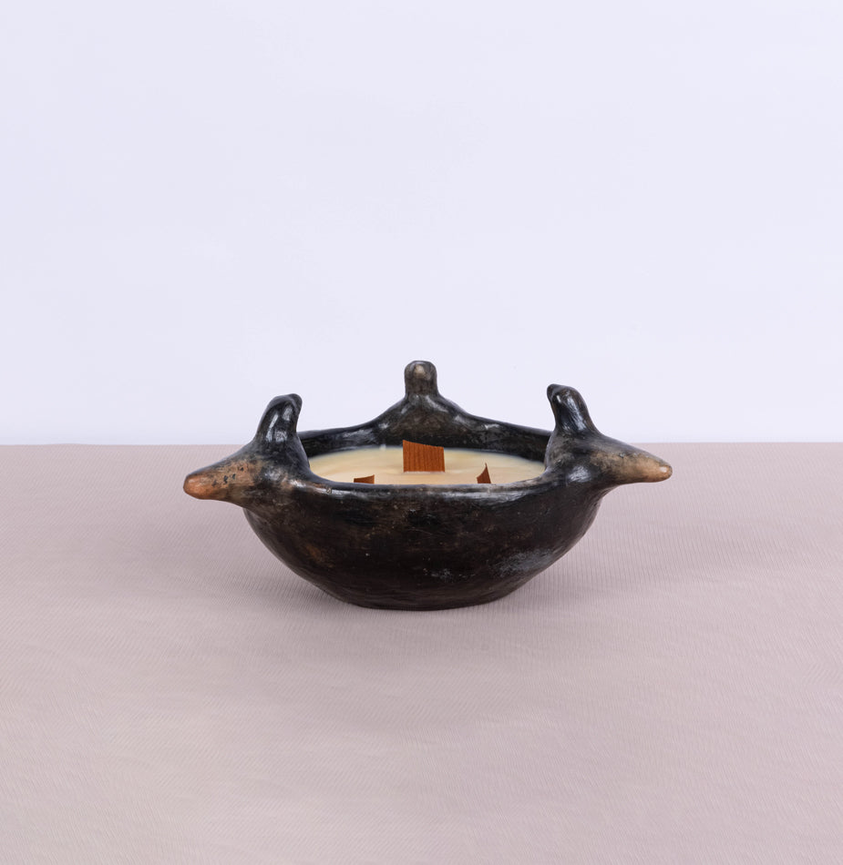 Medium black Sejnane with 3 Birds - Fastoun