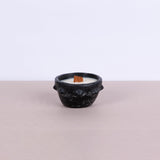 Small black Sejnane candle with textured surface 5 - Fastoun
