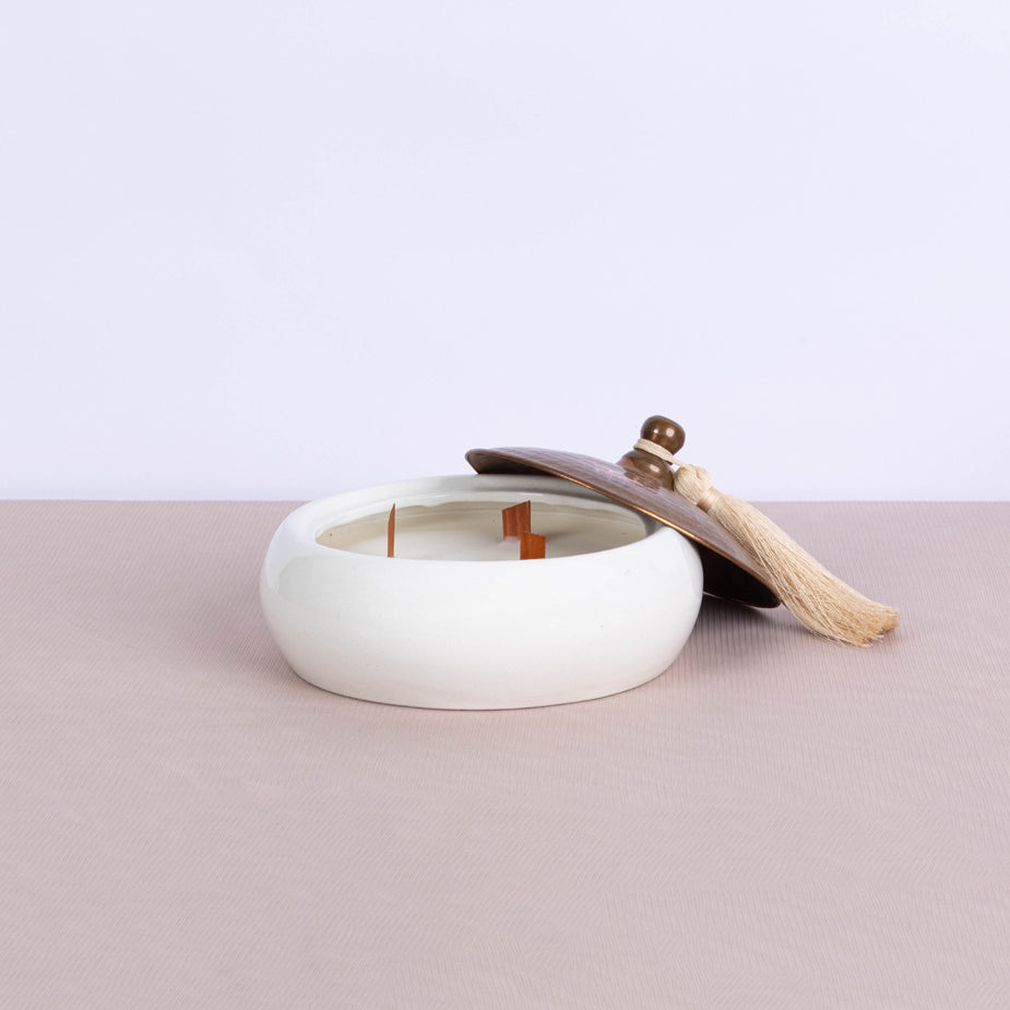 Copper Tasseled Ceramic candle - Fastoun