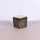 Large square black concrete box with graffiti in copper and gold leaf lid - Fastoun