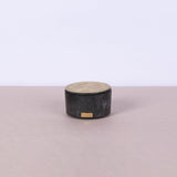 Small black round concrete box with vegetal rope lid - Fastoun