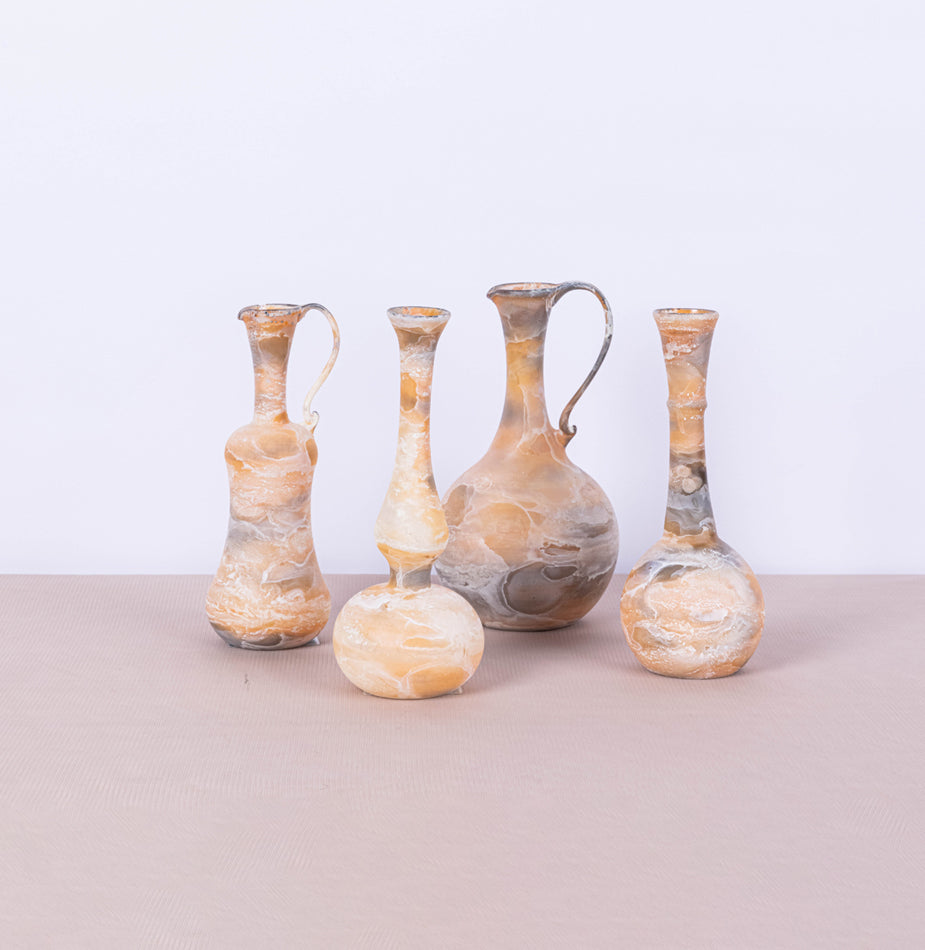 4 Pcs Light orange Featherlight handblown collection - Fastoun
