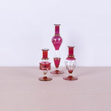 Red Embellished candle holder Set 1 - Fastoun