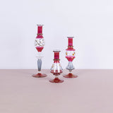 Red Embellished candle holder Set 3 - Fastoun
