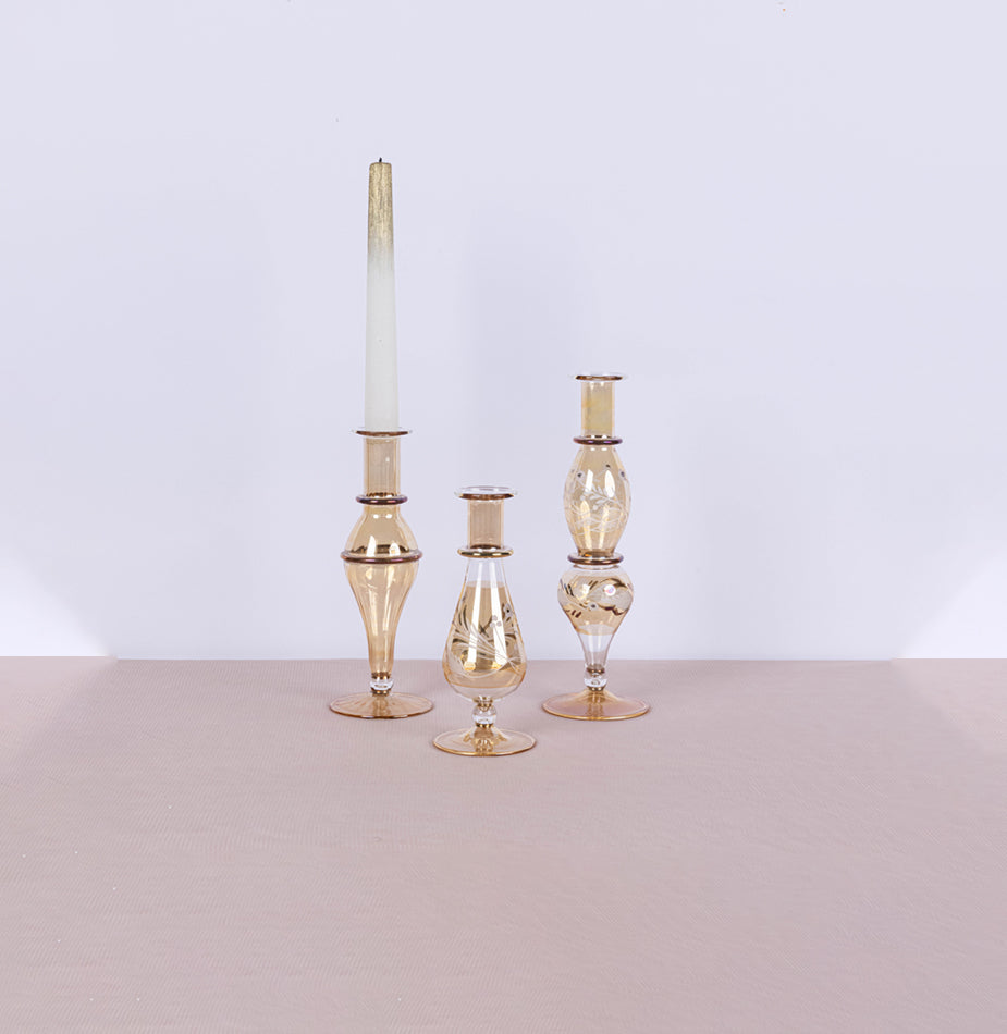 Gold Embellished candle holder 1 - Fastoun