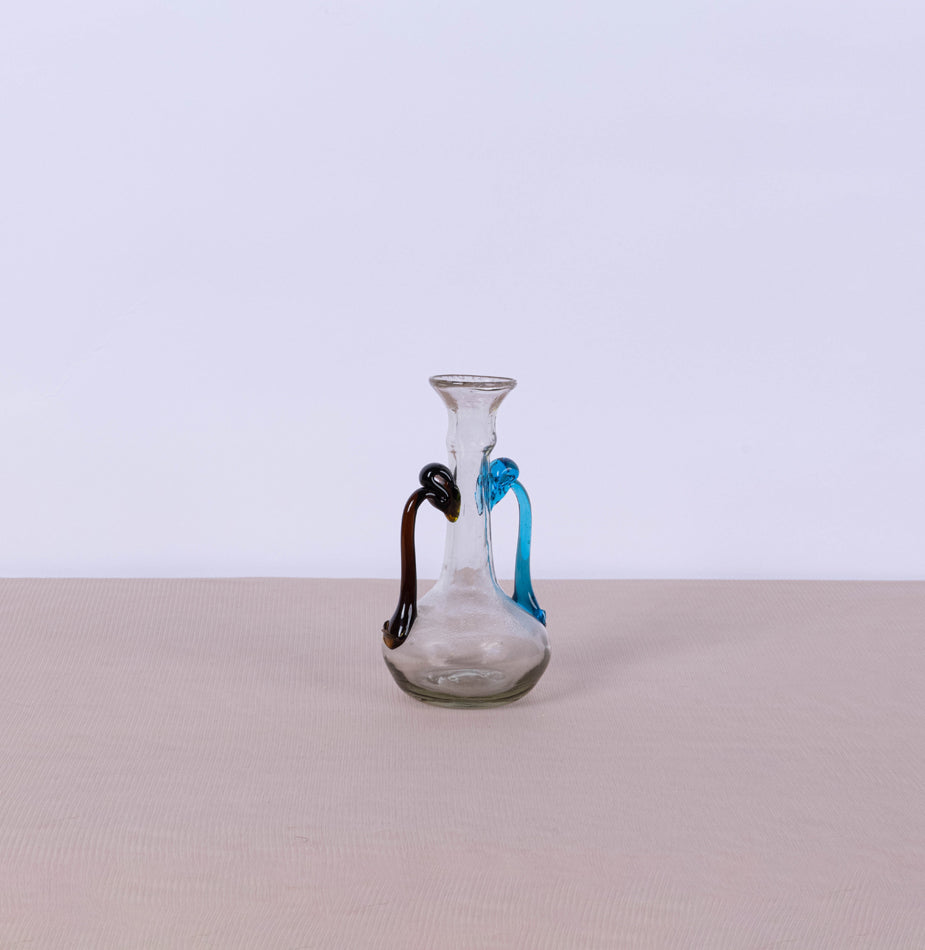 Clear Hebron glass with brown/blue handle - Fastoun