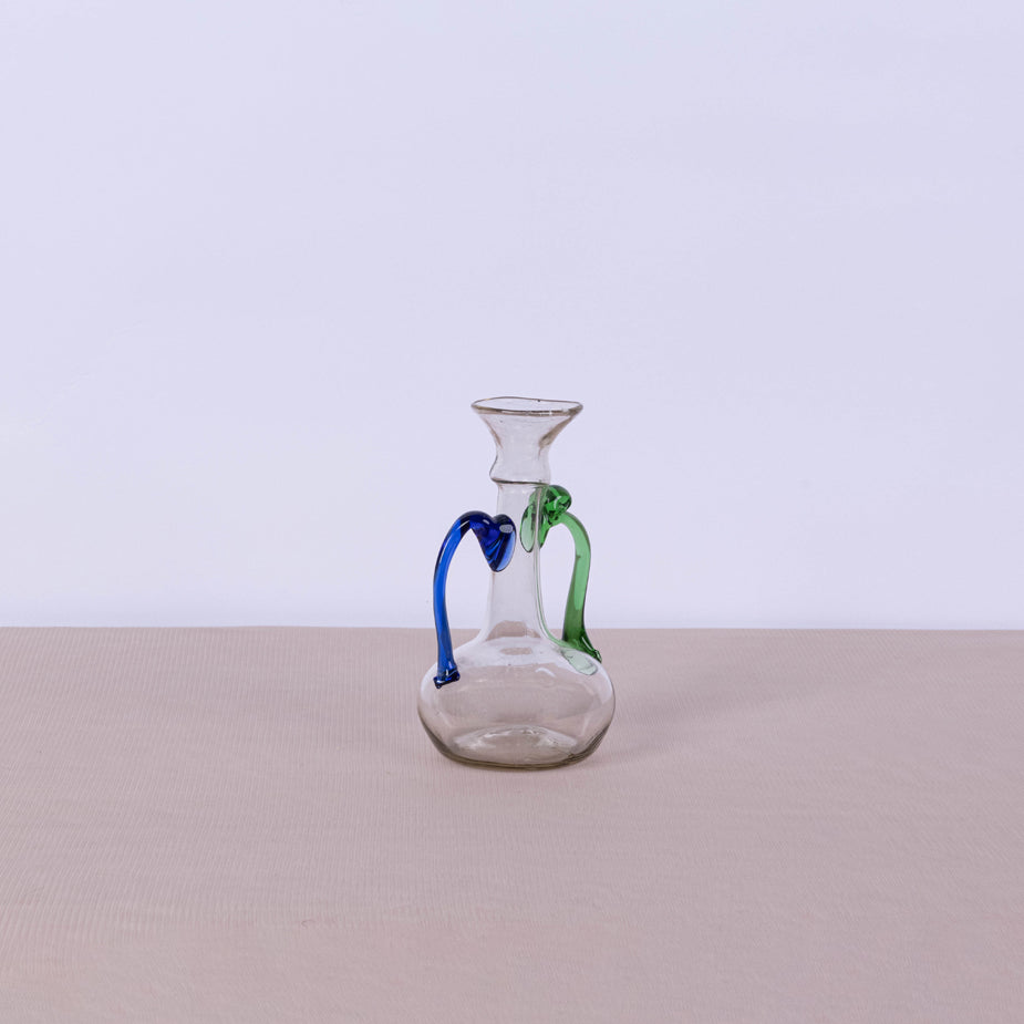 Clear Hebron glass with green/blue handle - Fastoun