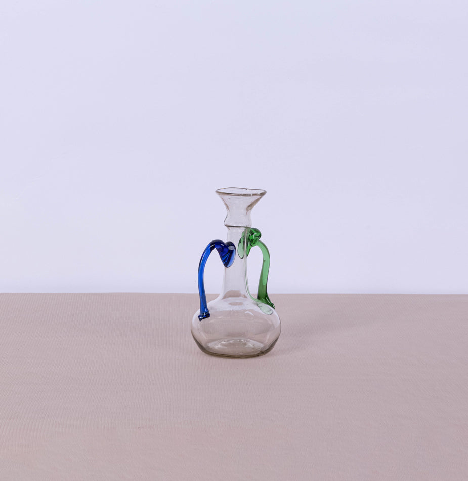 Clear Hebron glass with green/blue handle - Fastoun