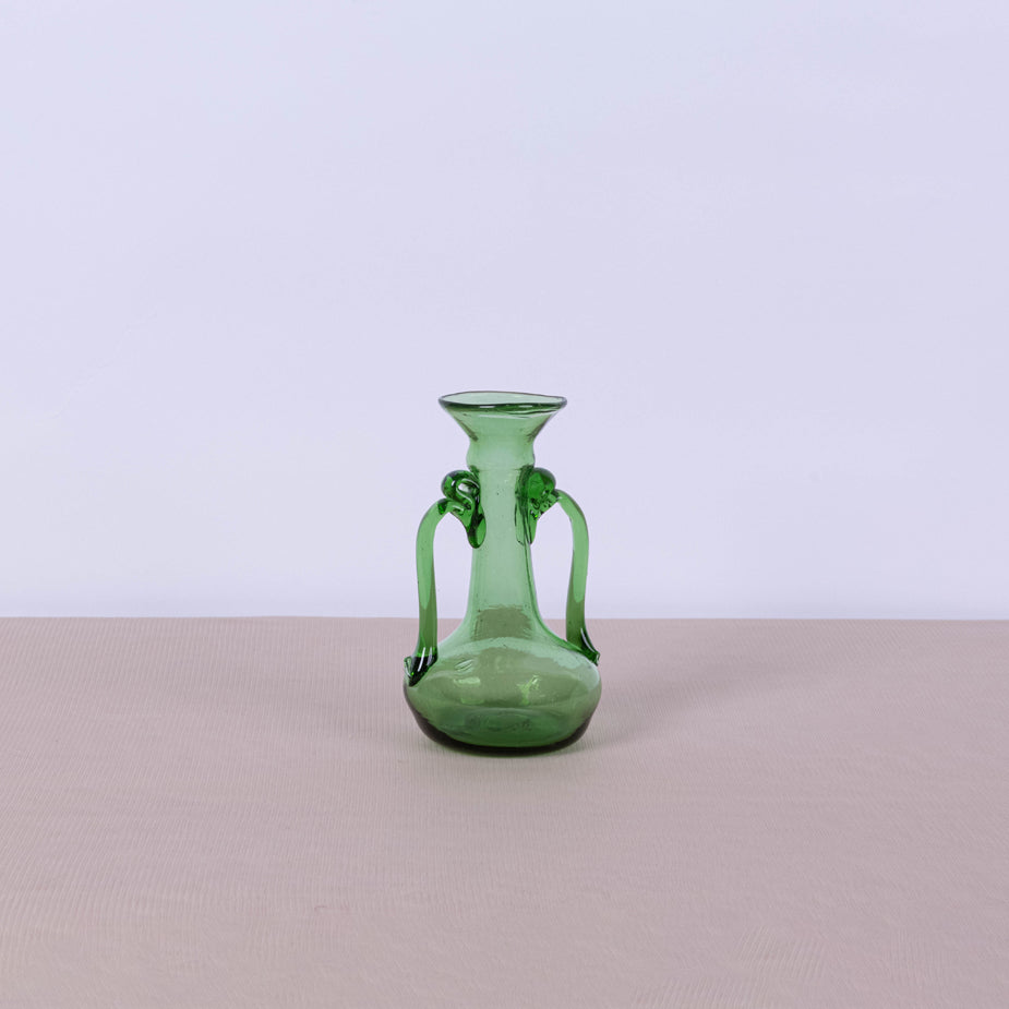 Green Hebron glass with handles - Fastoun
