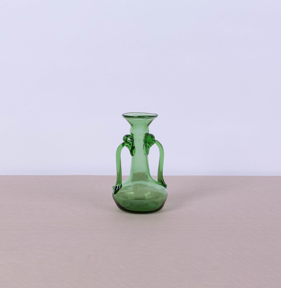 Green Hebron glass with handles - Fastoun