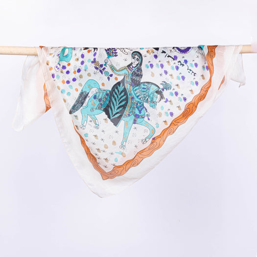 Antar & Abla Purple Silk Scarf - Fastoun