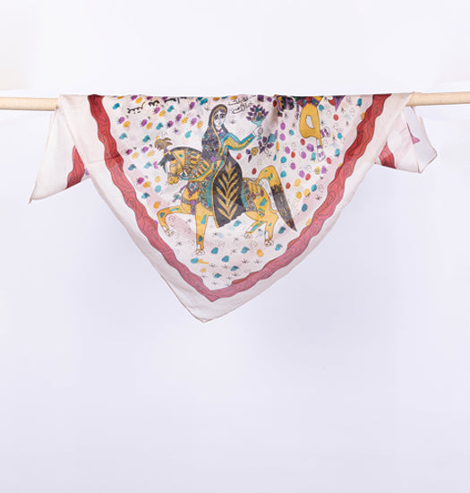 Antar & Abla Nude Silk Scarf - Fastoun